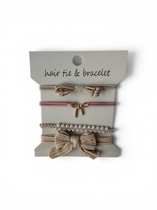 Bow Hair Tie & Bracelet Set